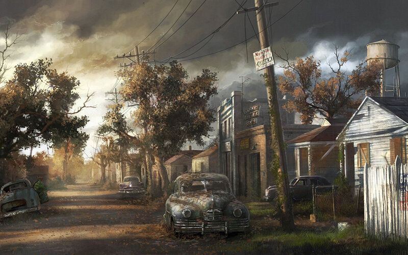Abandoned Cars on Street — Brown