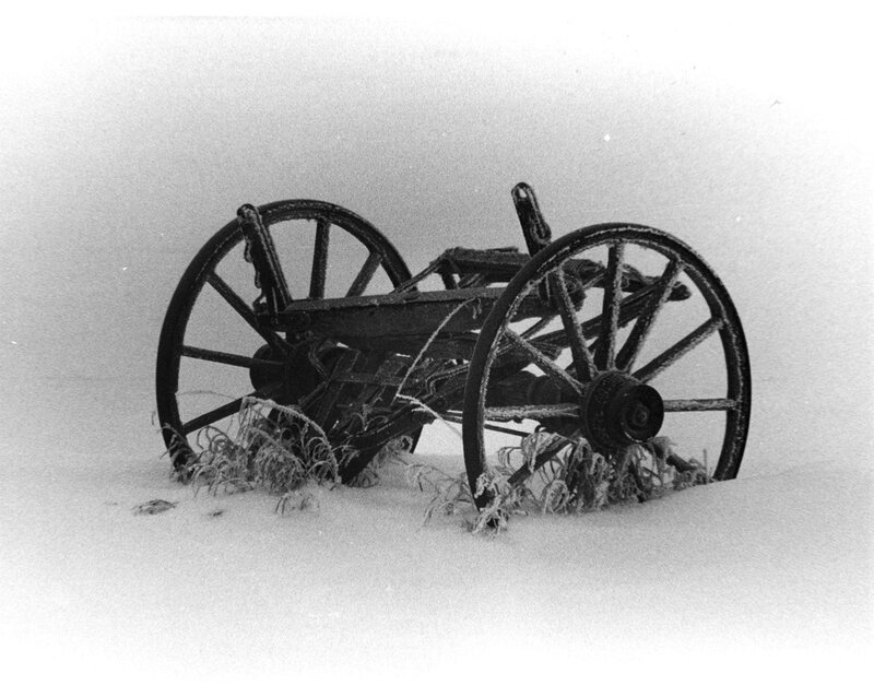 Abandoned Cart in Snow