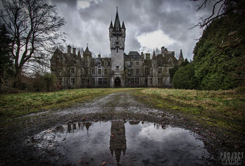 Abandoned Castle — Gray, Dramatic, Autumn, Photograph