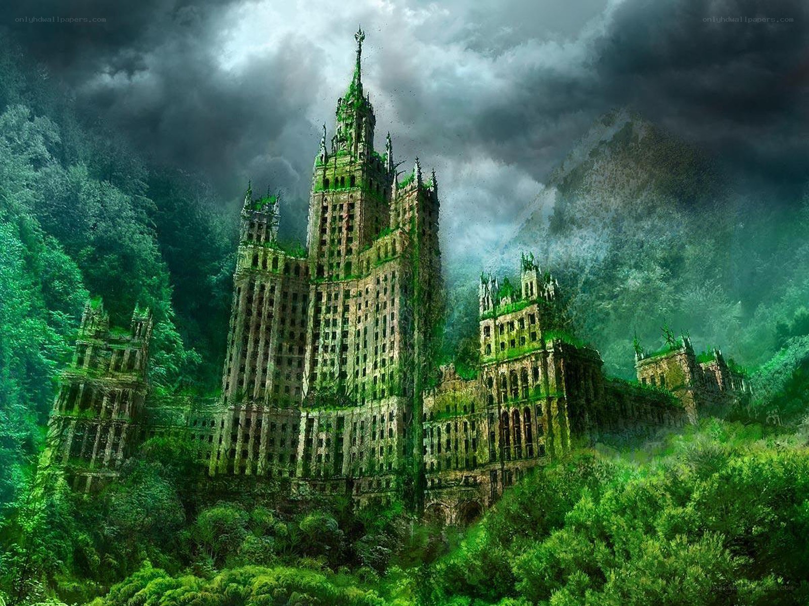 abandoned castle in forest