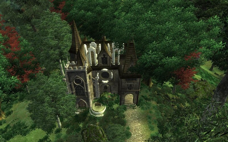 abandoned castle in forest