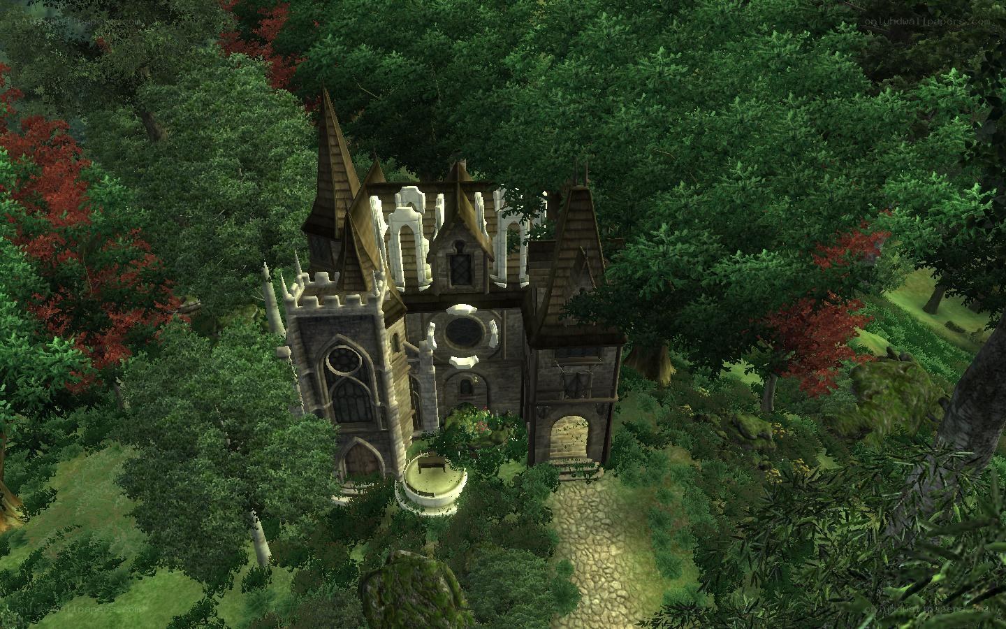 abandoned castle in forest