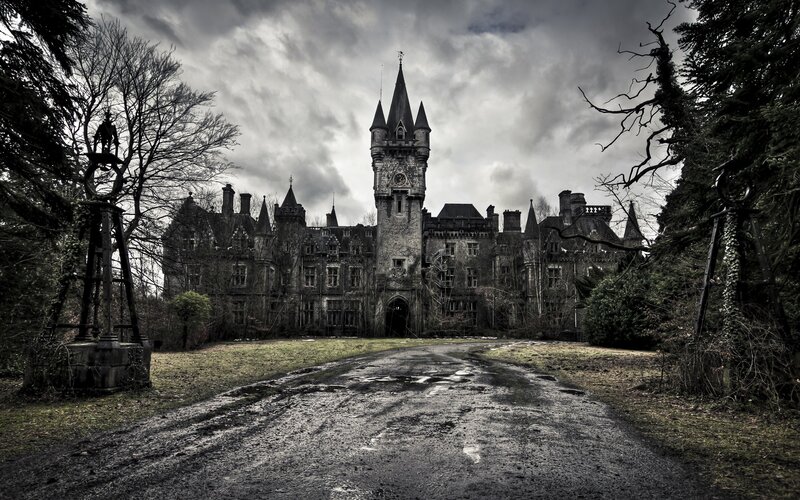 abandoned castle in overcast weather