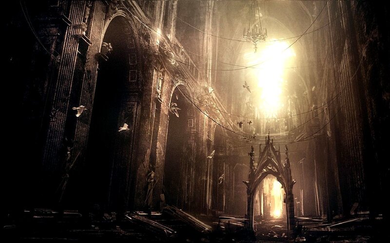 abandoned cathedral interior