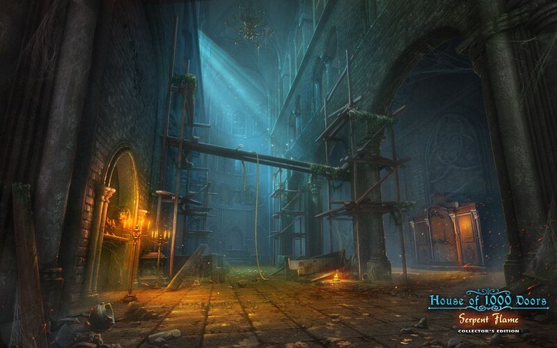 Abandoned Cathedral Interior — Blue
