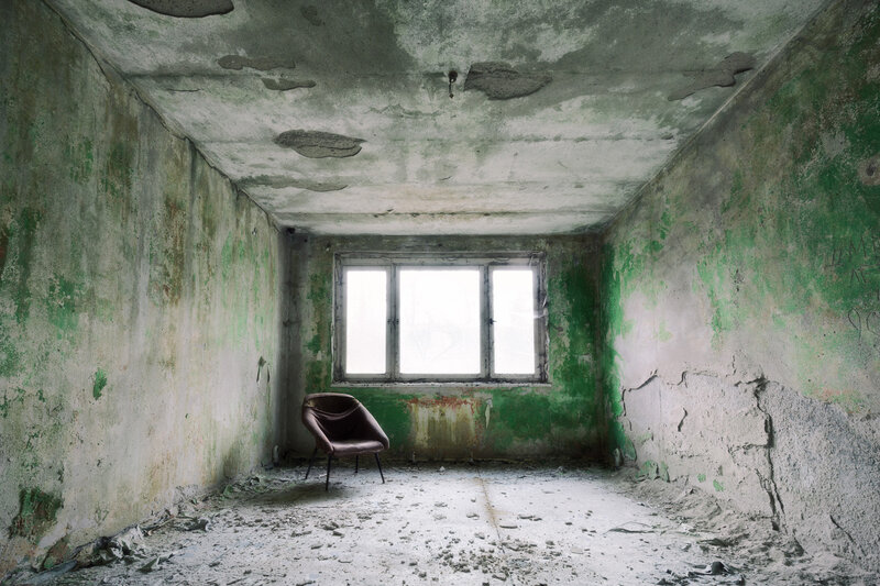 Abandoned Chair in Room — Green