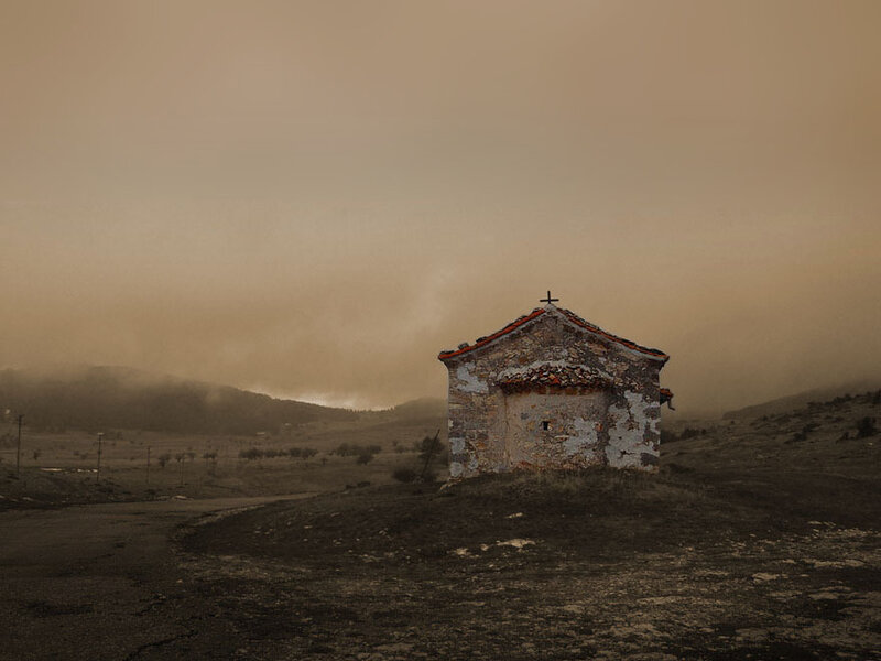 Abandoned Chapel in Desert — Brown