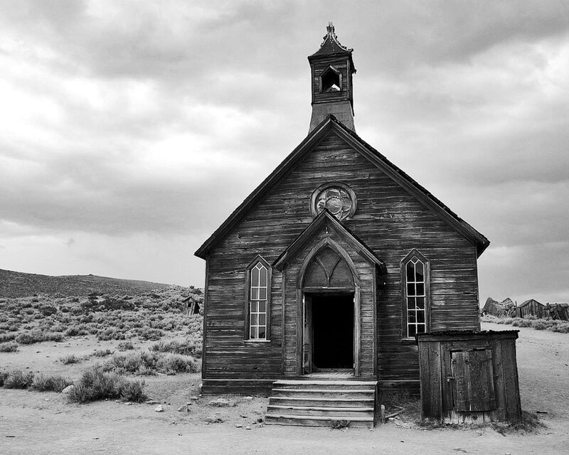 Abandoned church in a desert