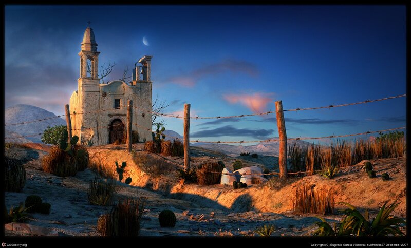 Abandoned Church in Desert