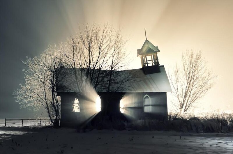 Abandoned Church in Snow