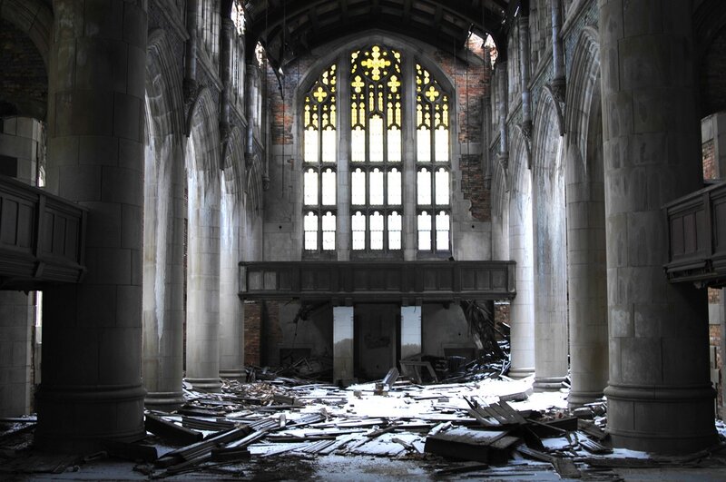 Abandoned church interior