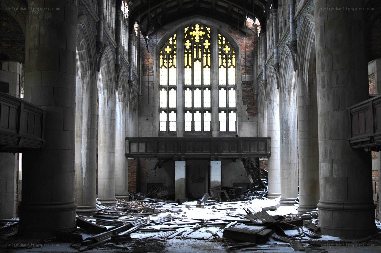 Abandoned church interior