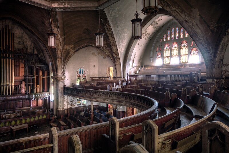 Abandoned church interior