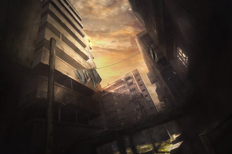 Abandoned City Alley — Brown, Dramatic