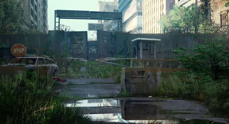 Abandoned city checkpoint