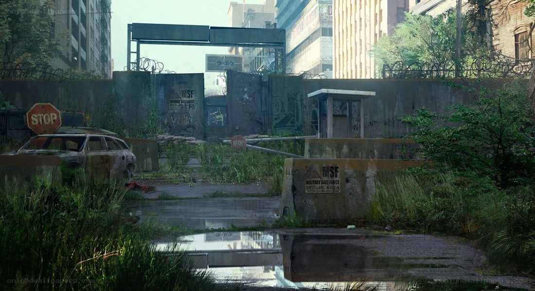 Abandoned city checkpoint