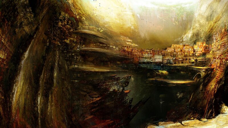 Abandoned City in Canyon — Brown, Dramatic