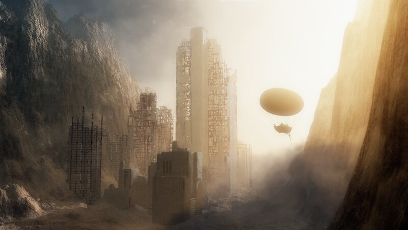 Abandoned City in Canyon — Brown