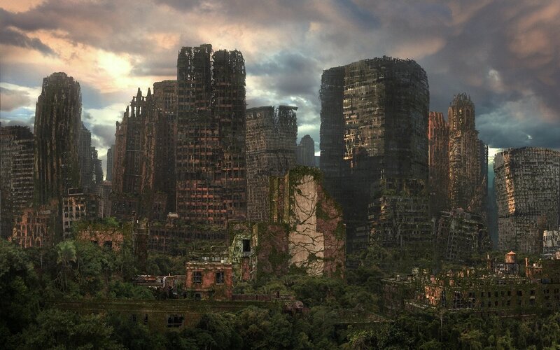 Abandoned City Ruins — Green