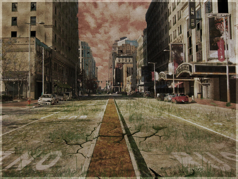 Abandoned city street
