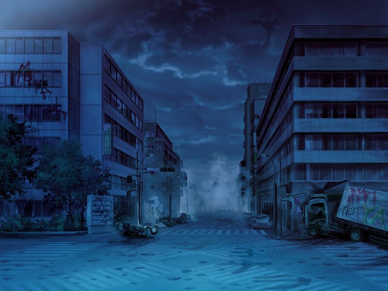 Abandoned City Street — Blue, Dramatic, Night