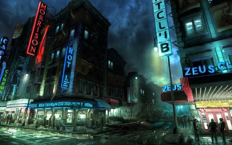 Abandoned City Street — Blue, Dramatic, Tense