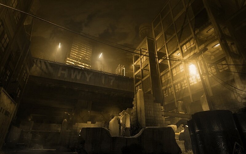 Abandoned City Street — Brown, Dark, Tense