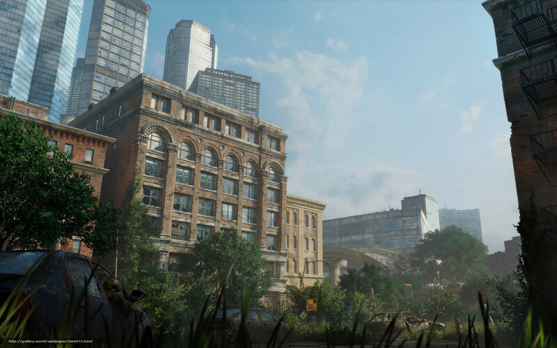 Abandoned City Street — Brown, Desolate, Afternoon, Digital Art, Buildings