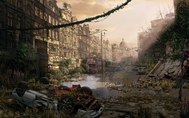 Abandoned City Street — Brown, Desolate