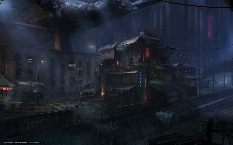 Abandoned City Street — Dark Blue