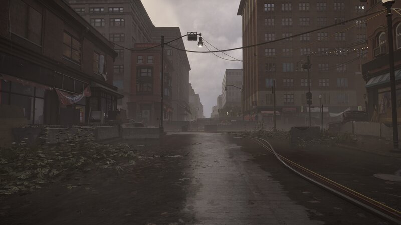 Abandoned City Street — Gray, Desolate, Overcast
