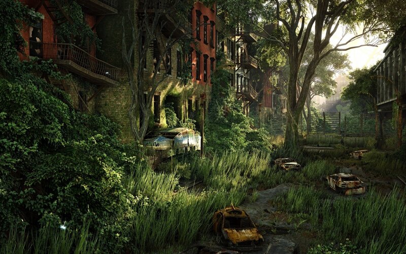 Abandoned City Street — Green, Overgrown