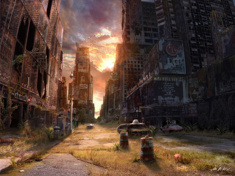 Abandoned City Street — Orange