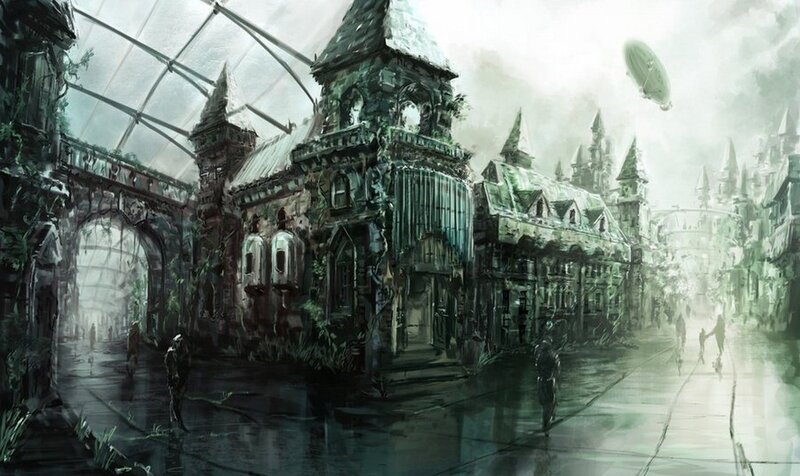 abandoned city under glass dome