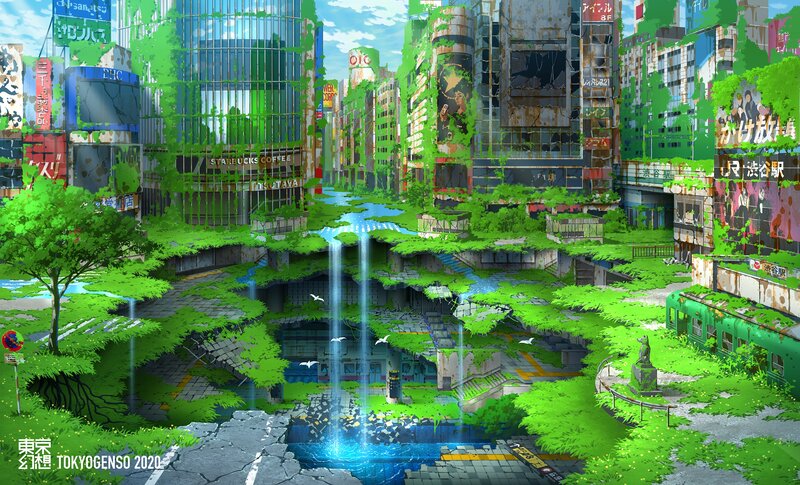 Abandoned City with Greenery