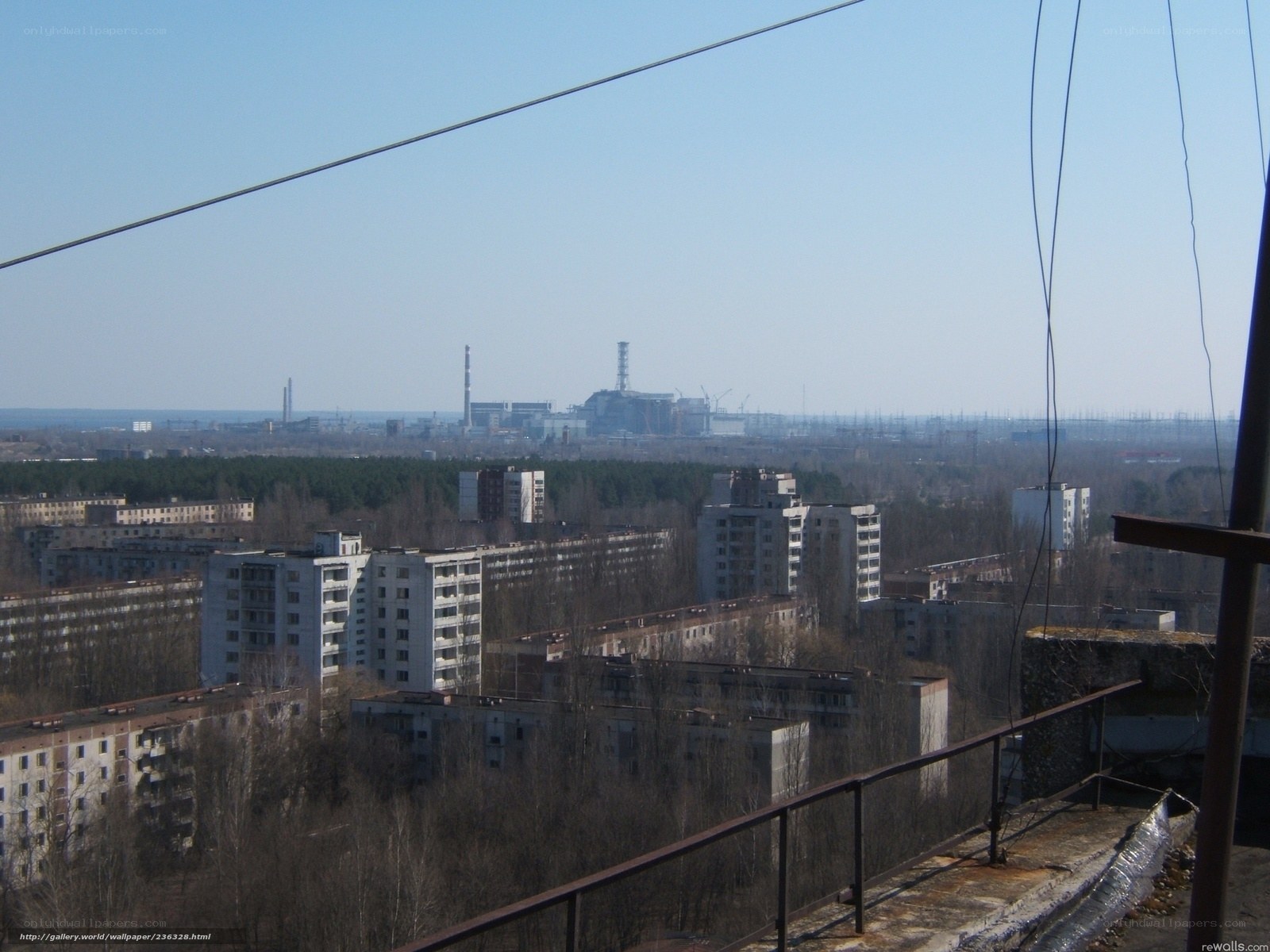 Abandoned city with nuclear plant