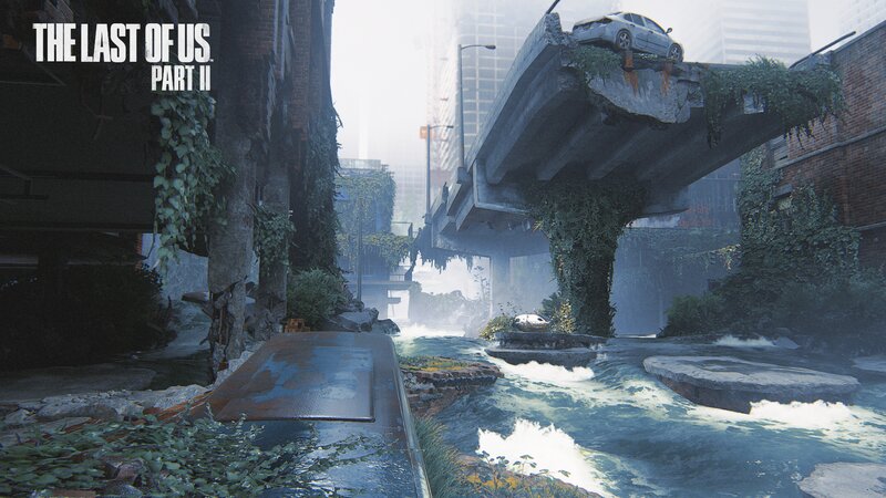 Abandoned City with River — Green