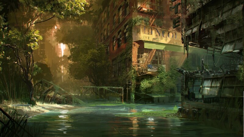 Abandoned City with Water