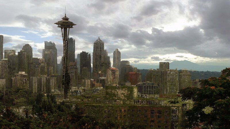 Abandoned Cityscape — Green