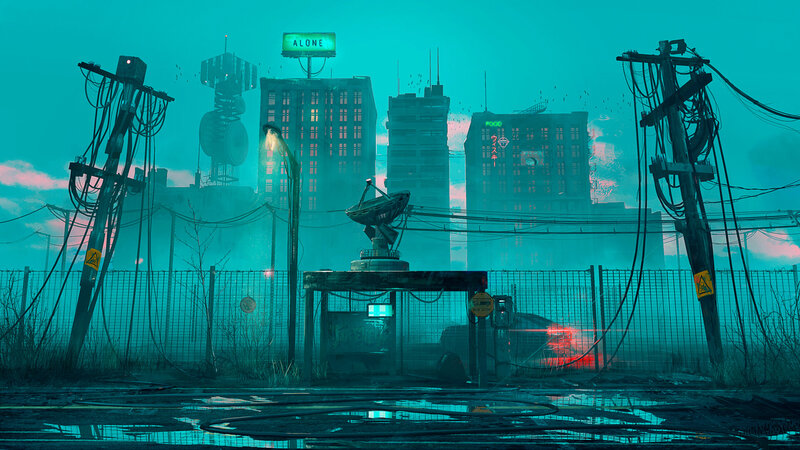 Abandoned Cityscape — Teal