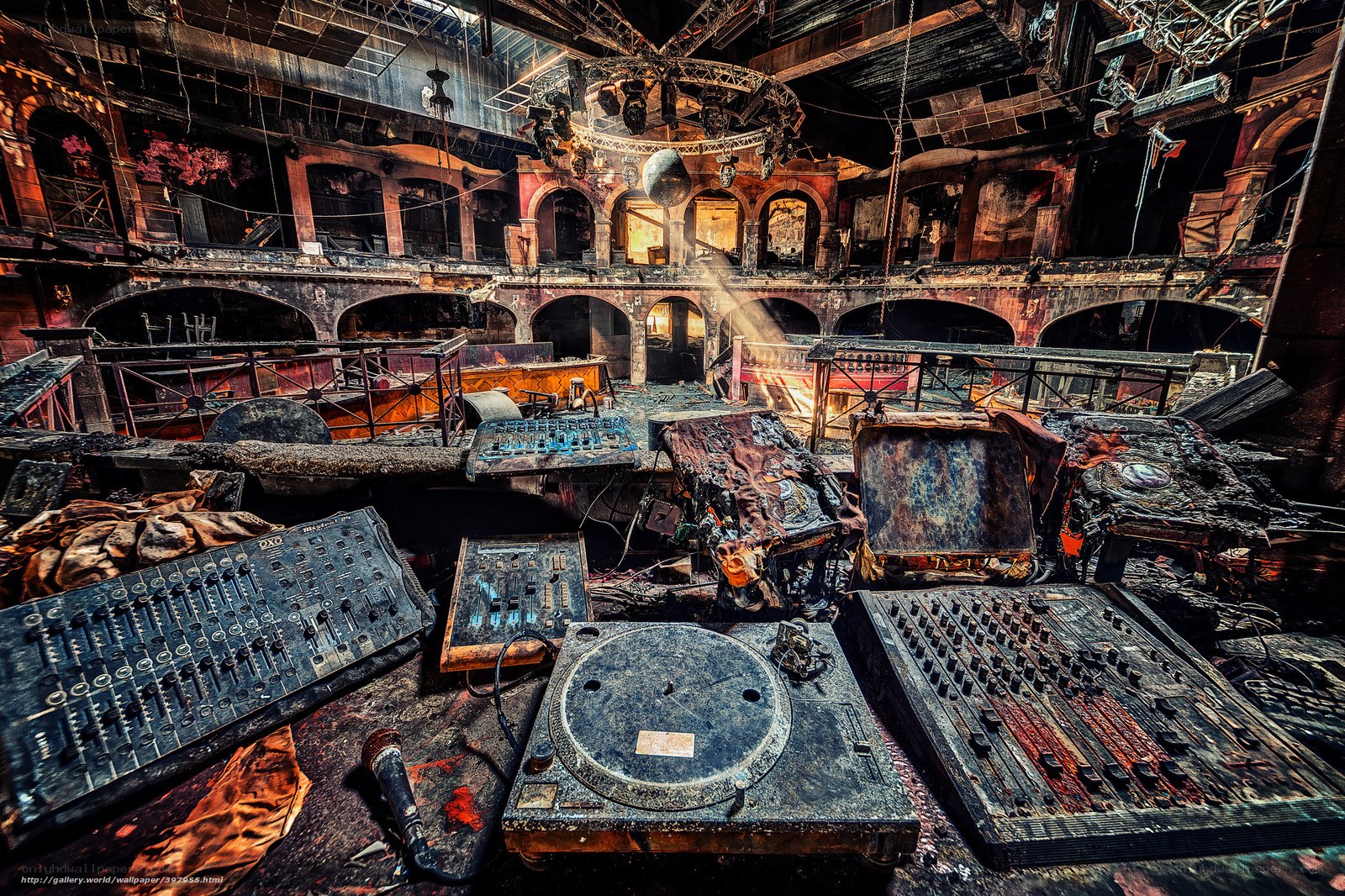 Abandoned club interior
