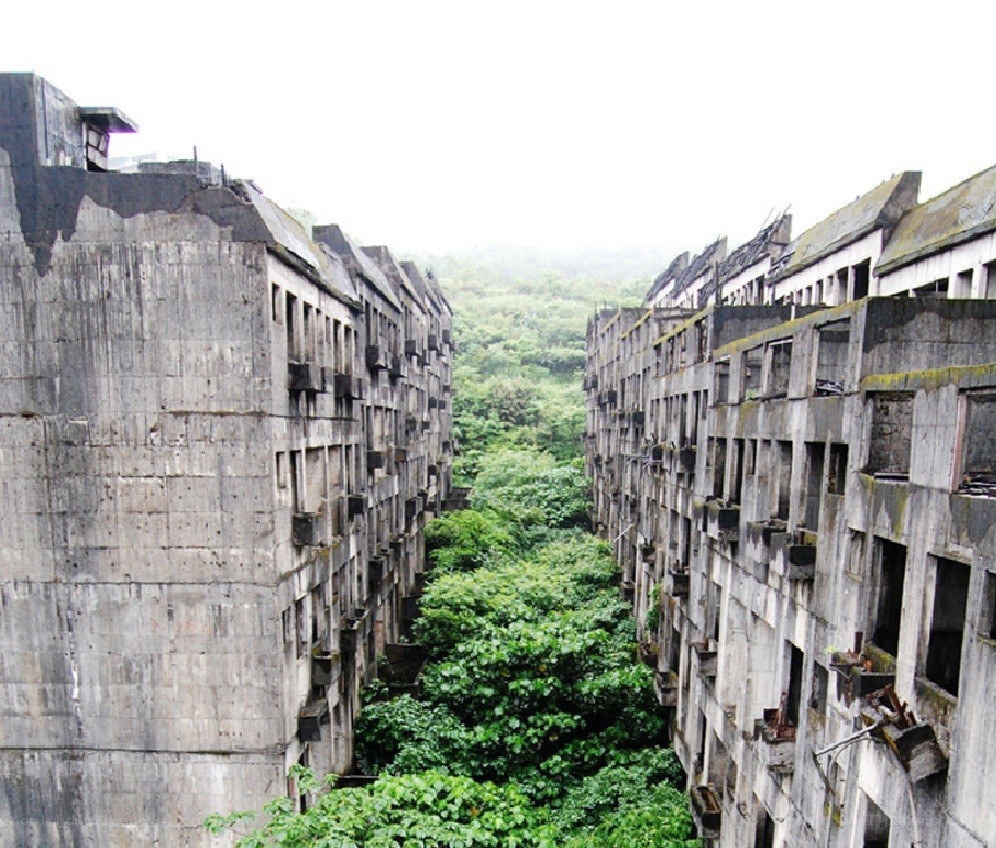 Abandoned concrete buildings