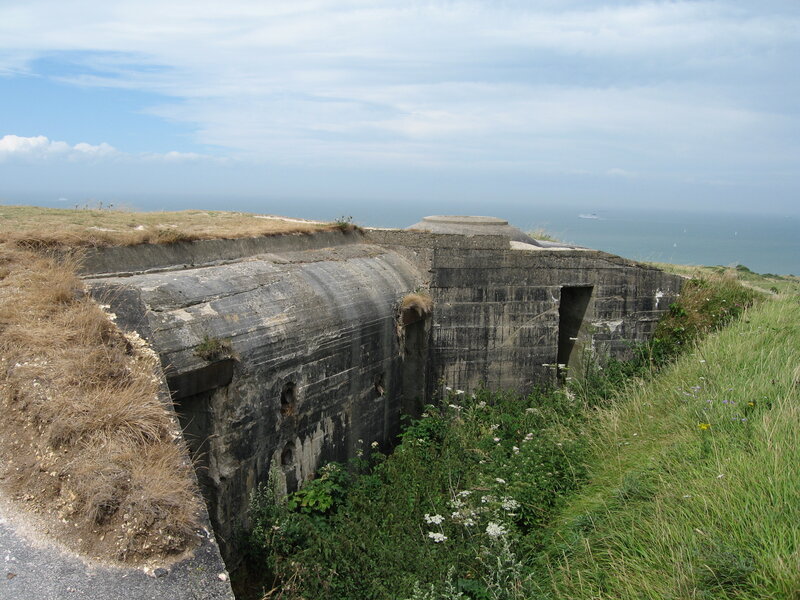 abandoned concrete bunker by the sea