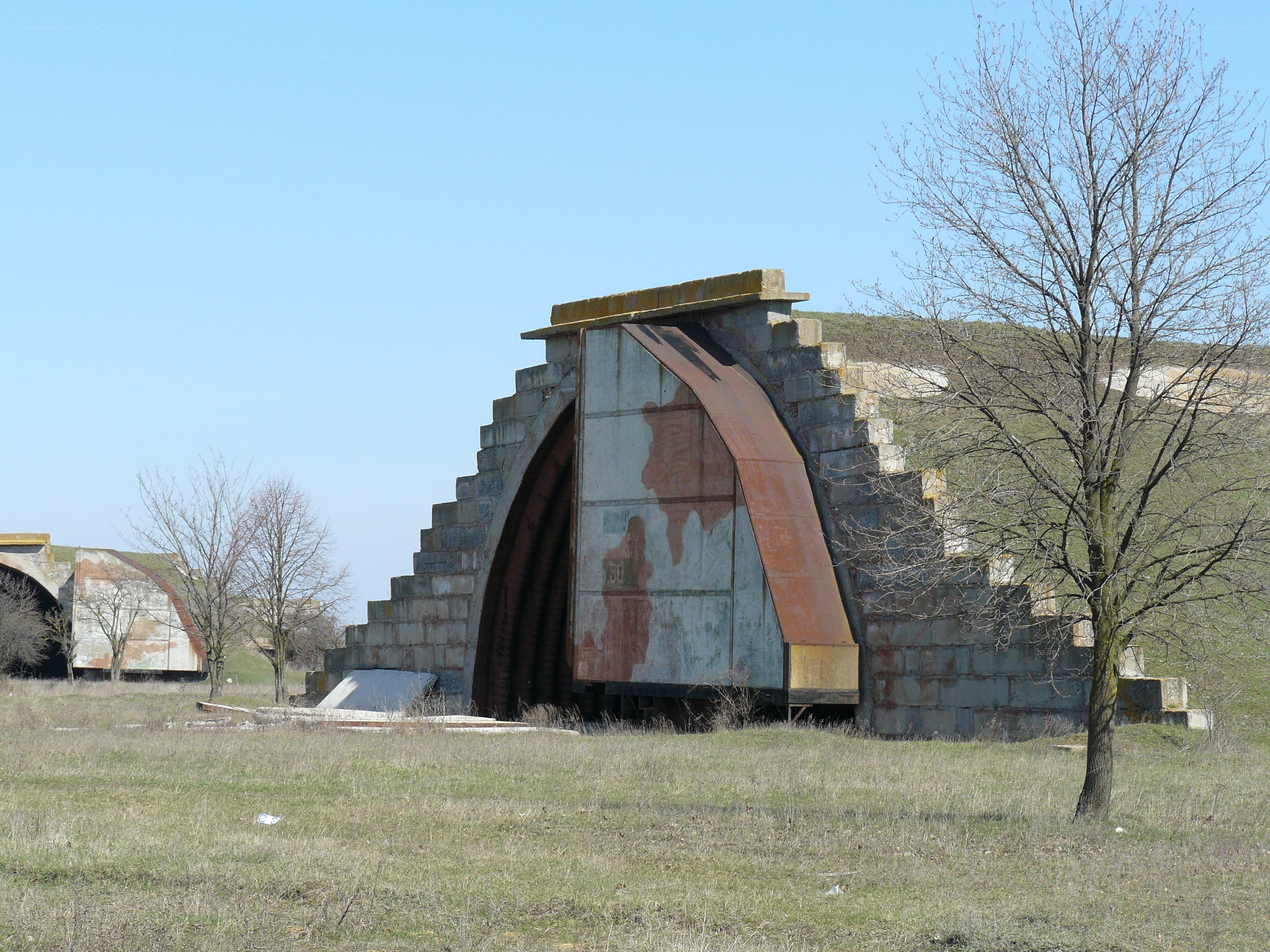 Abandoned concrete bunker
