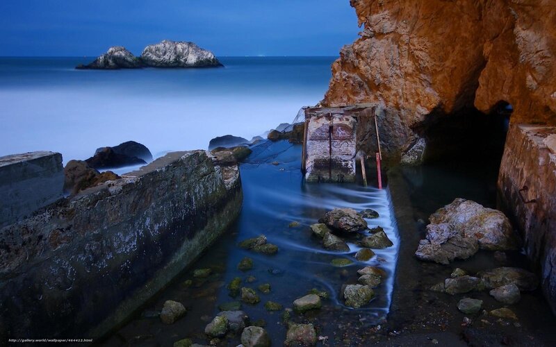 Abandoned Concrete Structure — Blue, Serene