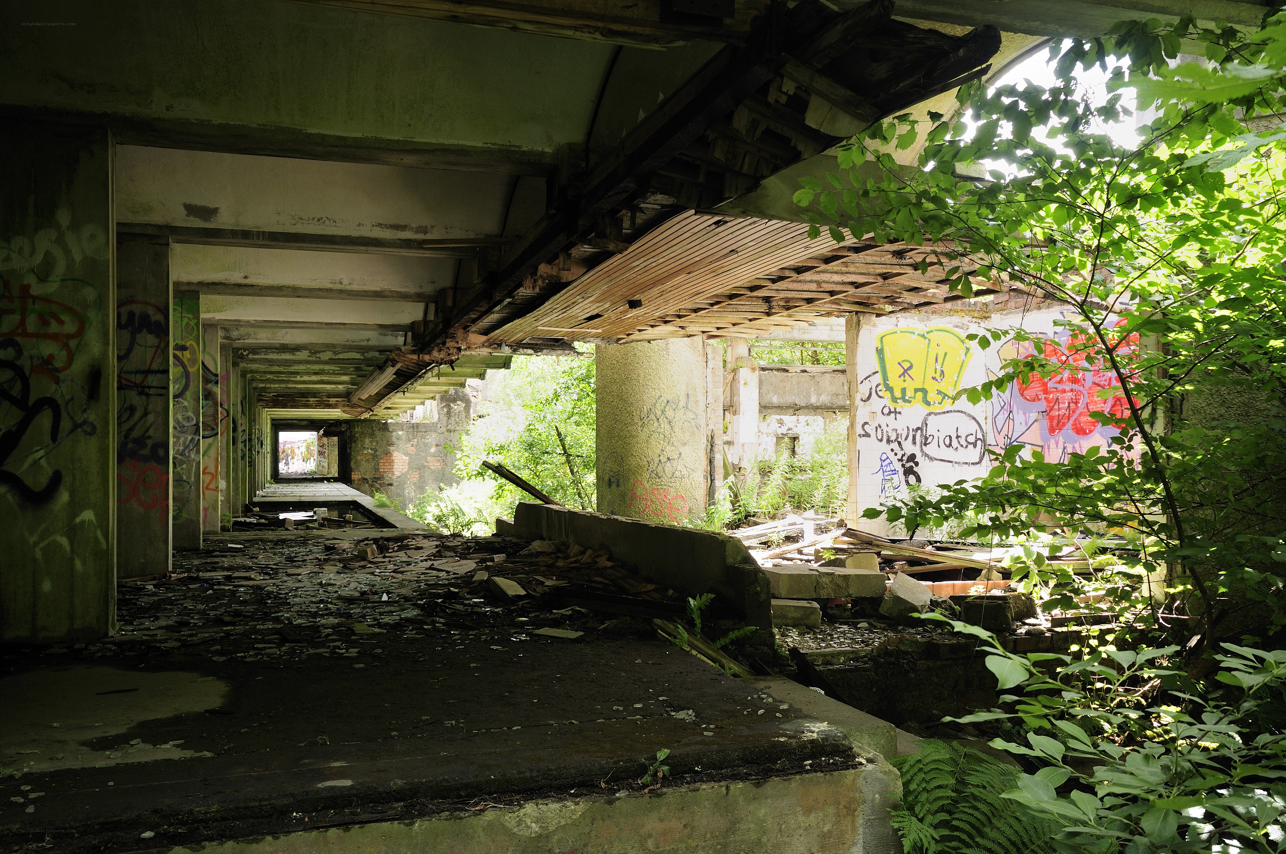Abandoned concrete tunnel