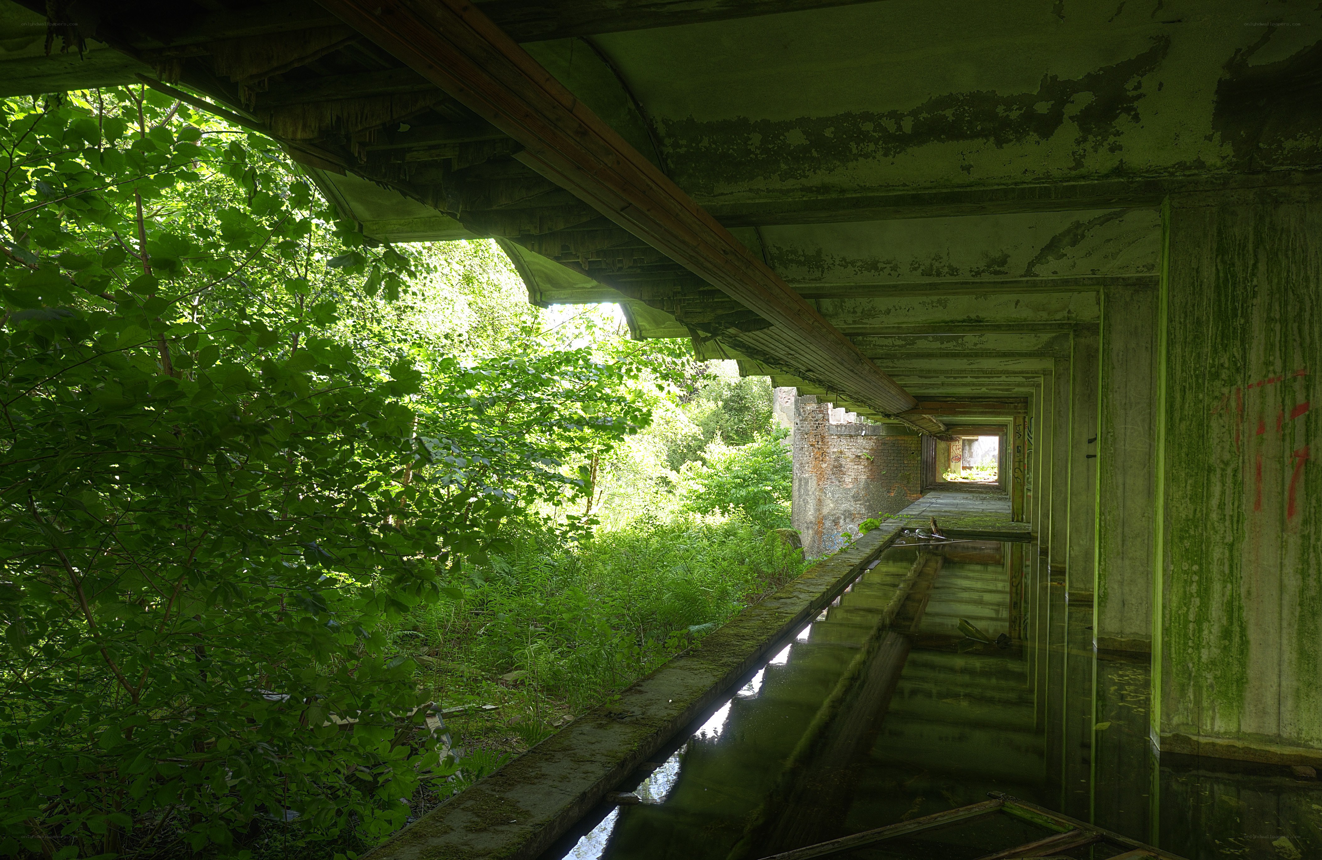 abandoned concrete tunnel