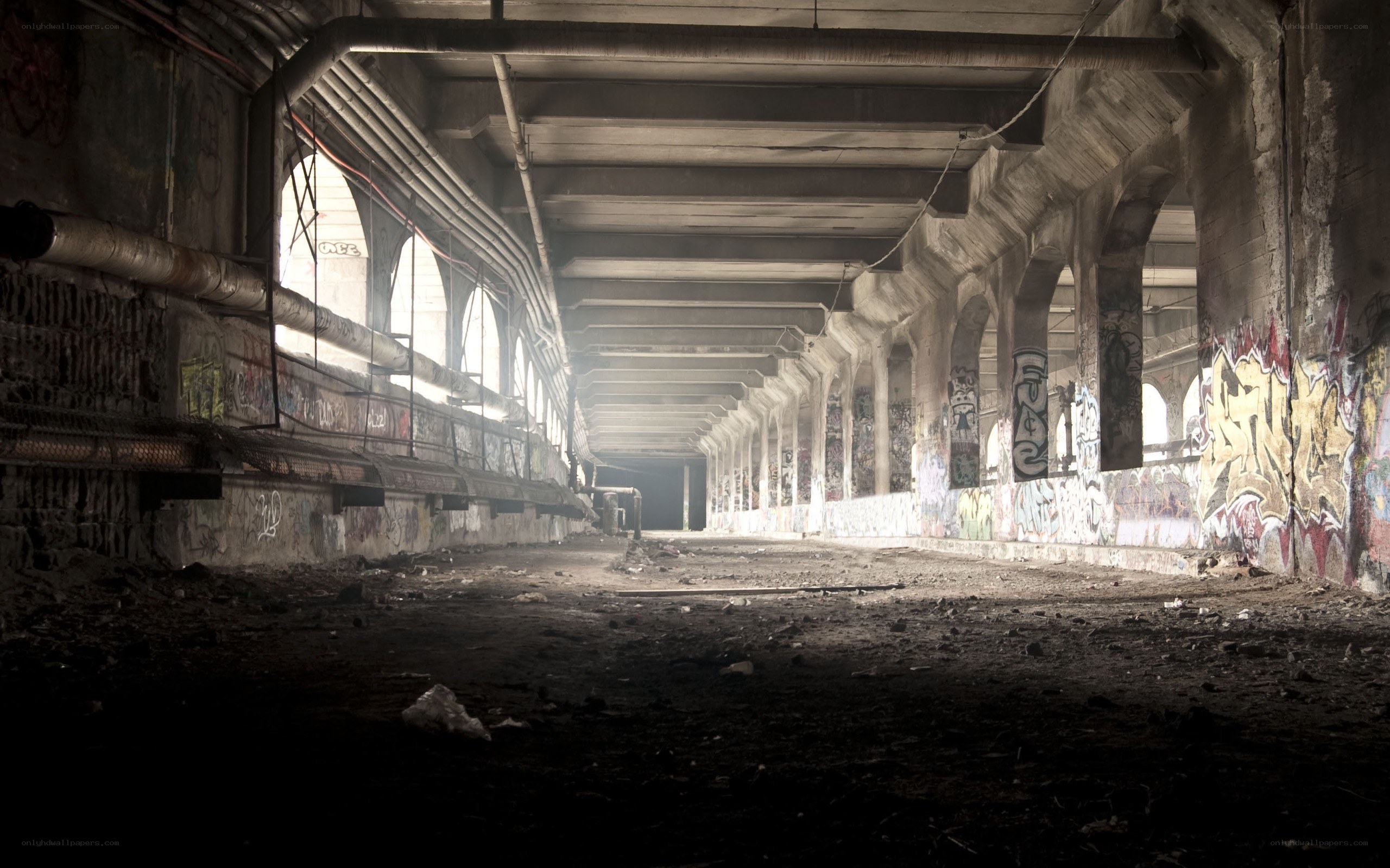 Abandoned concrete tunnel