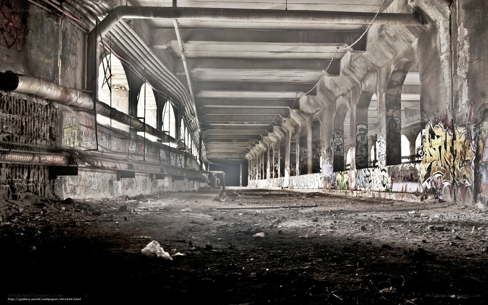 abandoned concrete tunnel