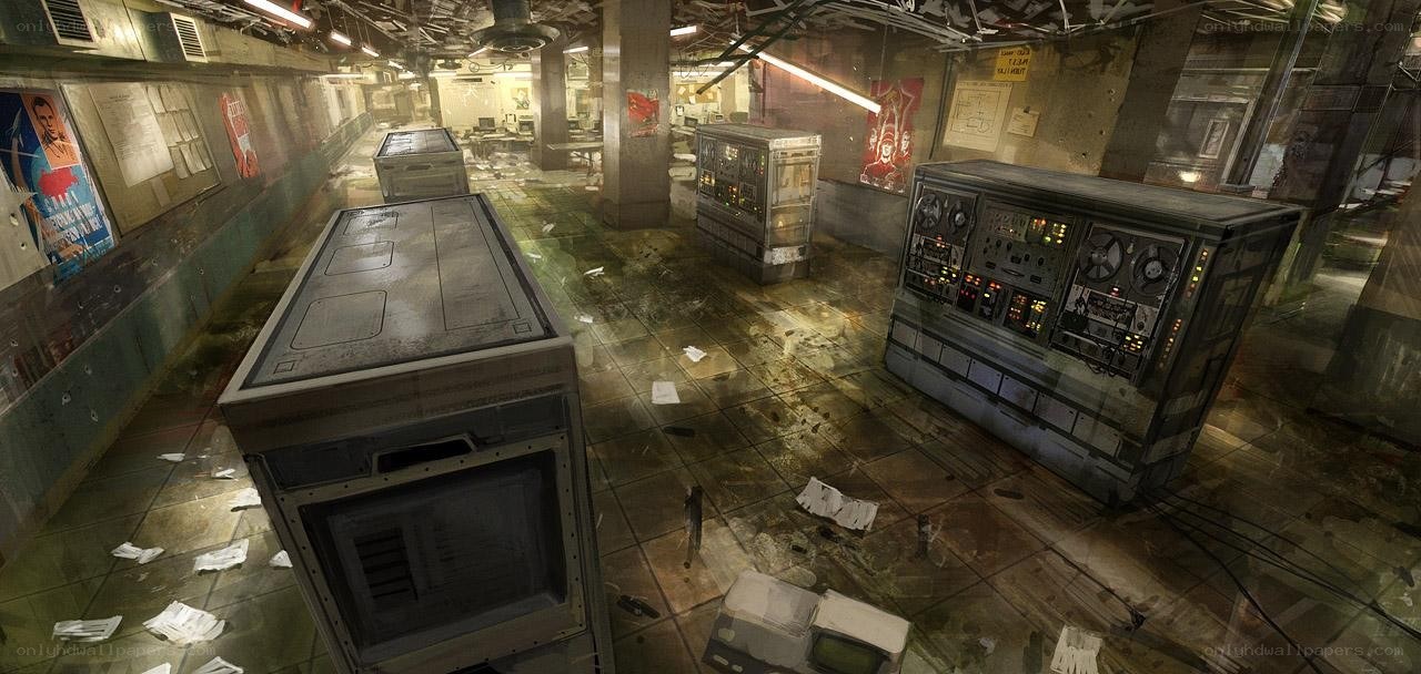 abandoned control room